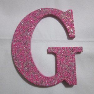 Pink Bling Letter G.
